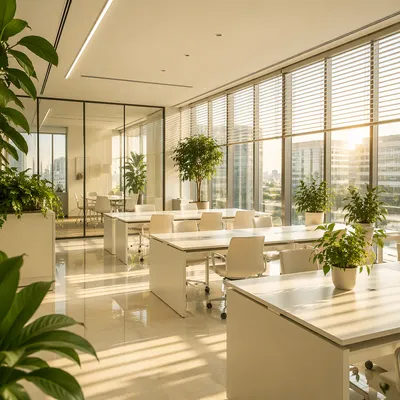 Bright Modern Coworking Office with Plants