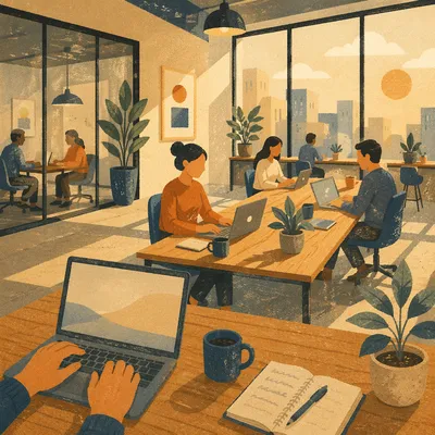 Modern Coworking Space at Golden Morning