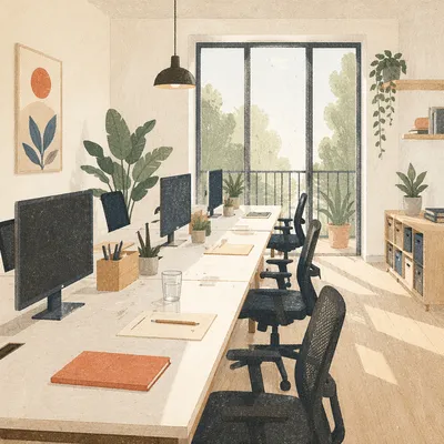 Modern Shared Coworking Office Interior