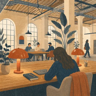 Modern Coworking Office in Industrial Hall