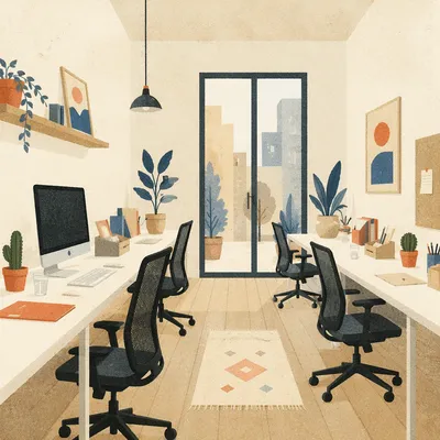 Modern Shared Coworking Office Interior