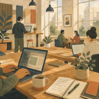 Modern Coworking Space in Morning Light