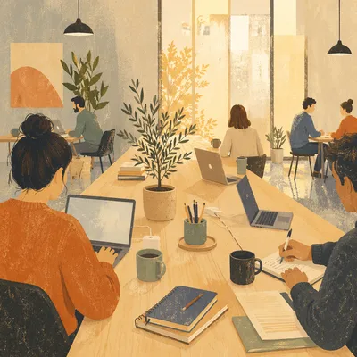 Modern Coworking Office in Morning Light