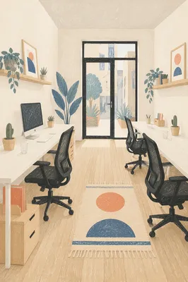 Modern Shared Coworking Office Interior