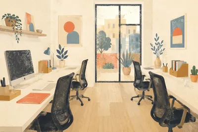 Modern Shared Coworking Office Interior