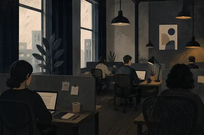 Moody Modern Coworking Office Interior