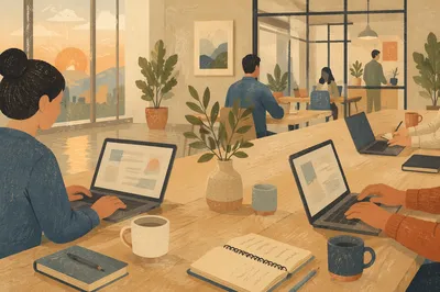 Calm Modern Coworking Office Morning