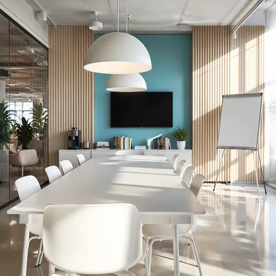 Modern Coworking Meeting Room with Sunlight