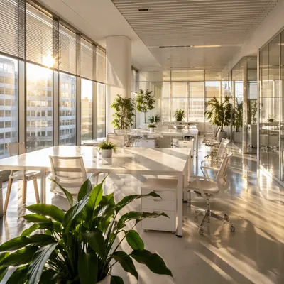 Bright Modern Coworking Office With Plants