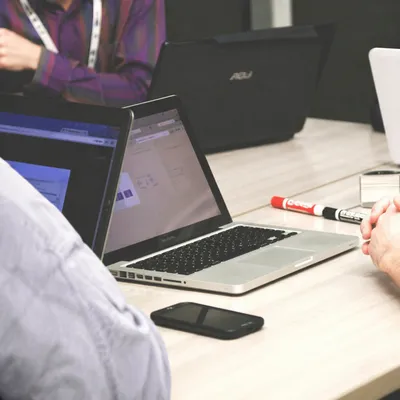 Modern Coworking Team Meeting Workspace