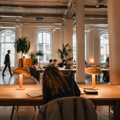 Modern Shared Coworking Office in Industrial Hall