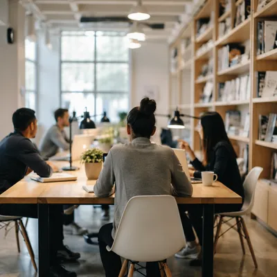 Modern Coworking Team in Shared Office