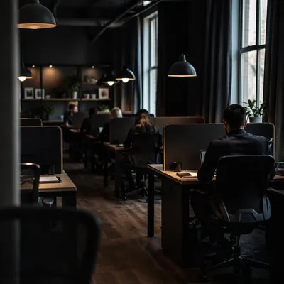 Moody Modern Coworking Office Interior