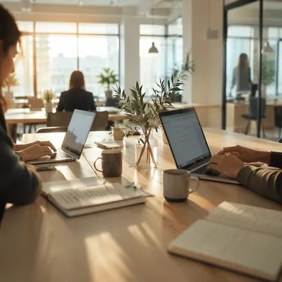 Modern Coworking Office at Sunrise
