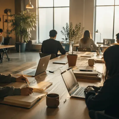 Modern Coworking Office in Morning Light