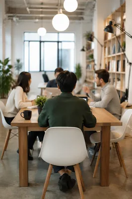Modern Coworking Team in Shared Office