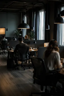 Moody Modern Coworking Space Interior