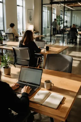 Modern Coworking Space in Morning Light