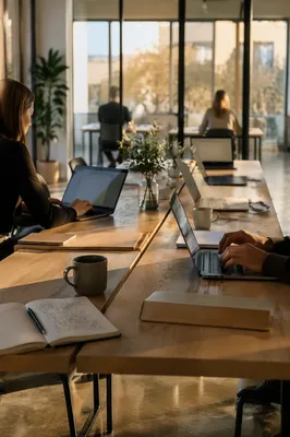 Modern Coworking Office at Sunrise
