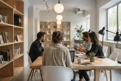 Modern Coworking Team in Shared Office
