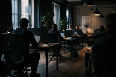 Moody Modern Coworking Office Interior