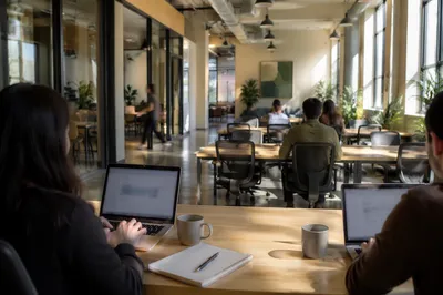Modern Coworking Space in Morning Light