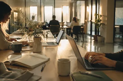 Modern Coworking Office at Sunrise