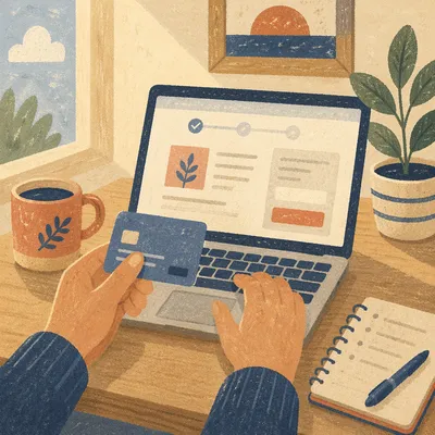 Secure Online Credit Card Purchase Scene
