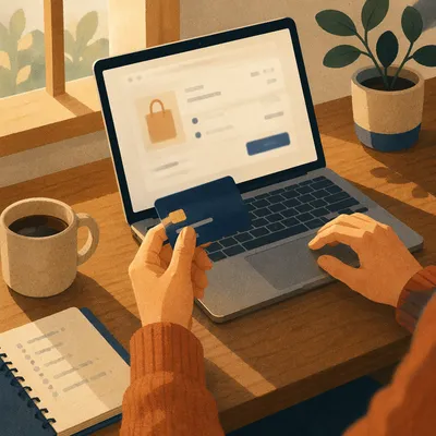 Secure Online Credit Card Purchase Scene
