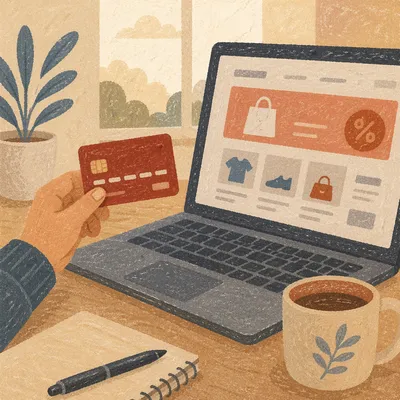 Online Credit Card Purchase by Laptop