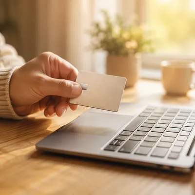 Online Credit Card Payment on Laptop