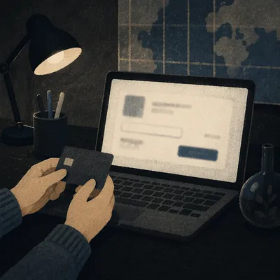 Secure Online Payment in Dark Home Office