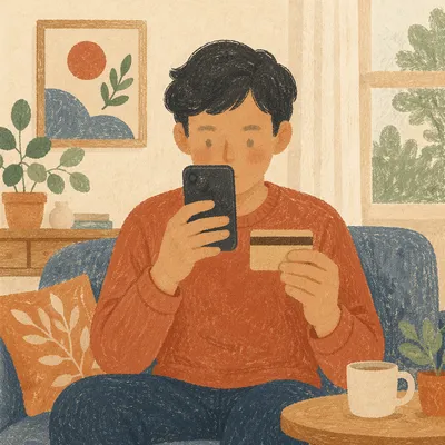 Online Credit Card Purchase at Home
