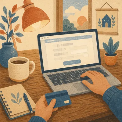 Online Credit Card Purchase at Warm Desk