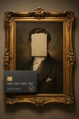 Secure Online Payment with Anonymous Antique Portrait