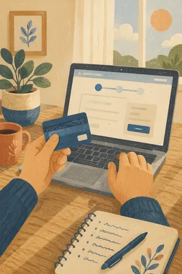 Secure Online Credit Card Purchase Scene
