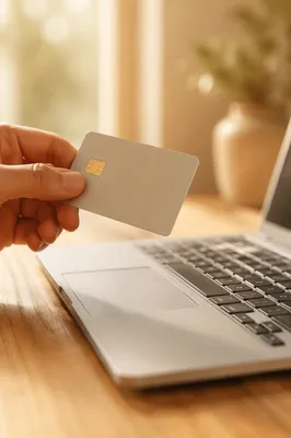 Online Credit Card Purchase on Laptop