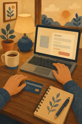 Warm Online Payment at Small Business Desk