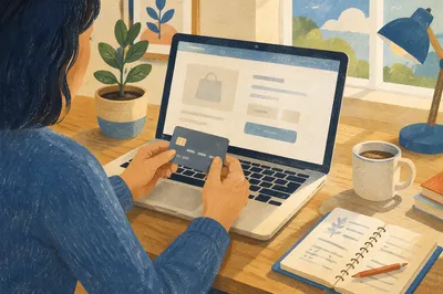 Online Credit Card Purchase at Home Office