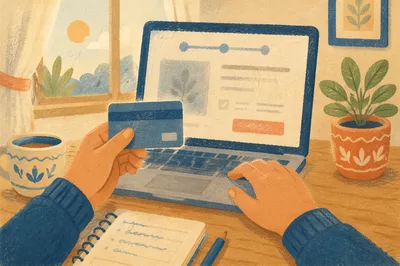Secure Online Credit Card Purchase Scene