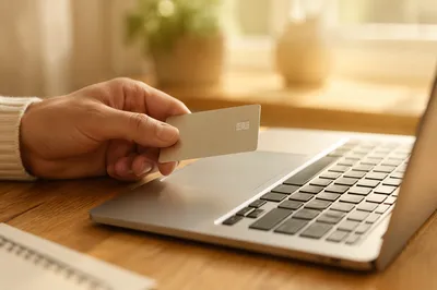 Online Credit Card Payment on Laptop