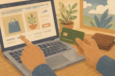 Online Credit Card Purchase at Desk