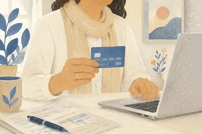 Online Credit Card Purchase at Desk