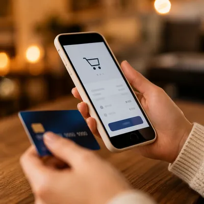 Online Checkout With Credit Card and Smartphone
