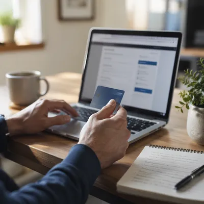 Secure Online Credit Card Purchase Scene