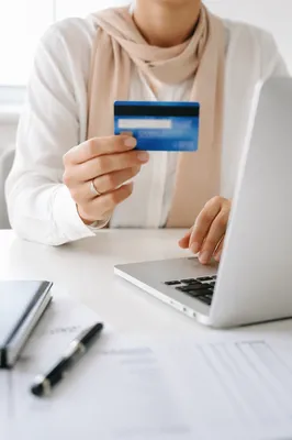 Online Credit Card Purchase at Desk