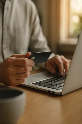 Secure Online Payment at Modern Desk