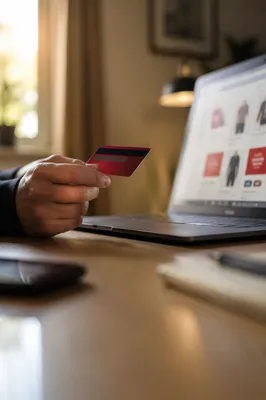 Online Purchase With Red Payment Card