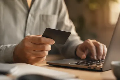 Secure Online Payment at Modern Desk