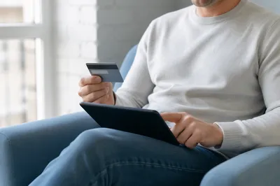 Secure Online Payment with Tablet at Home